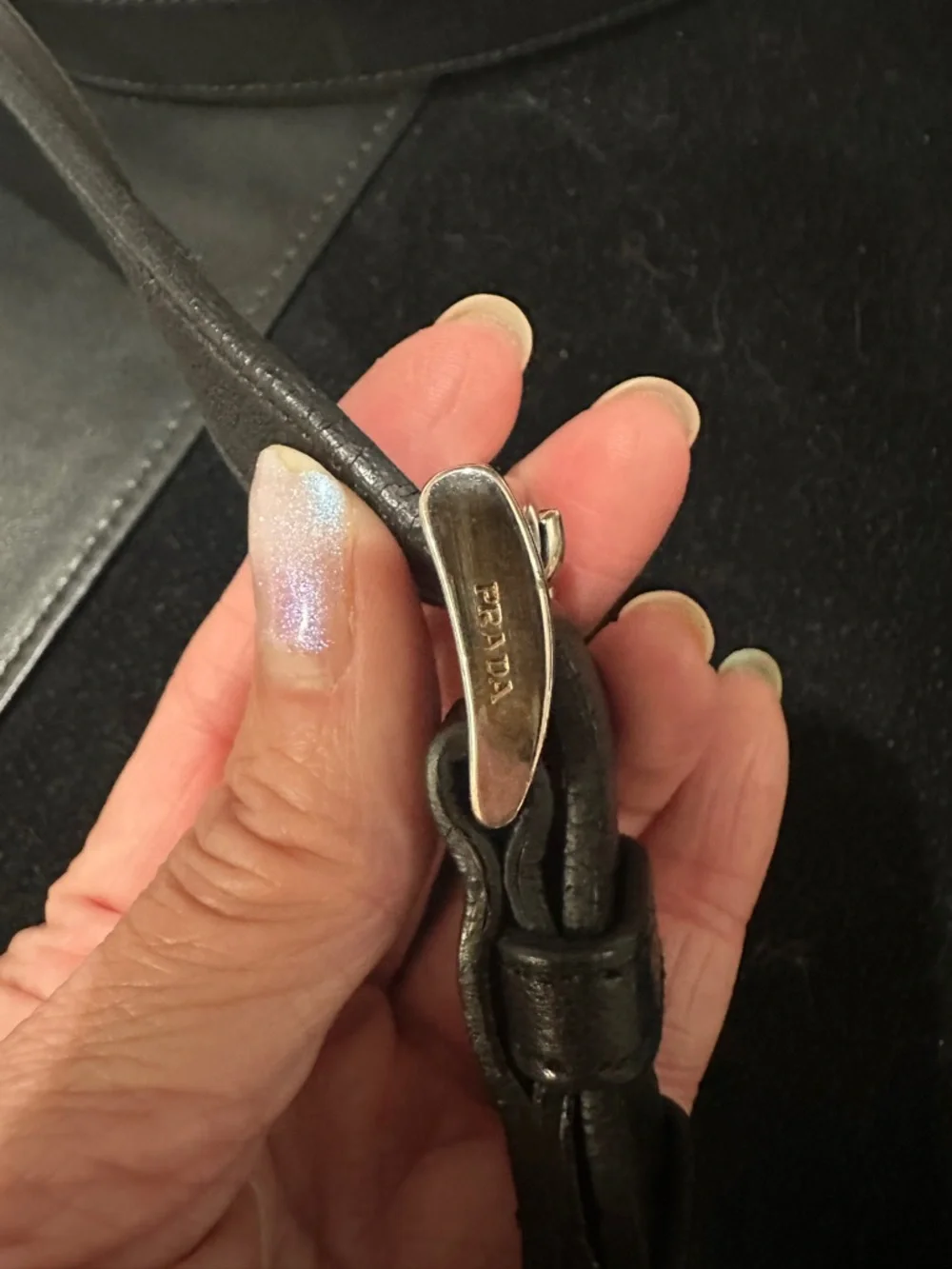 Prada Black Nylon Shoulder Hobo with Leather Trim - Picture 4 of 16